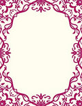 Victorian Magenta Floral Vine Border Rug