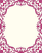 Victorian Magenta Floral Vine Border Rug