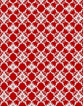 Vibrant Red White Floral Damask Rug