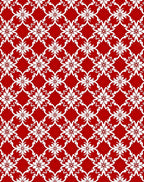 Vibrant Red White Floral Damask Rug