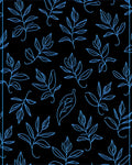 Bright Blue Leafy Branches On Black Rug