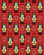 Holiday Nutcracker Red Geometric Rug