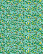 Teal Green Whimsical Abstract Swirl Rug