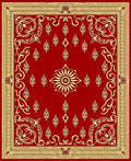 Crimson Gold Ornate Floral Medallion Rug
