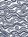 Deep Blue Abstract Wave Rug