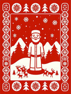 Merry Santa Woodland Scene Rug