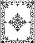 Bold Black Mandala Border Emblem Rug