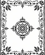 Bold Black Mandala Border Emblem Rug