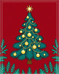 Crisp Evergreen Ornaments Festive Tree Rug