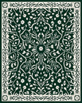 Dark Green Botanical Garden Mandala Rug