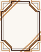 Geometric Warm Brown Art Deco Rug