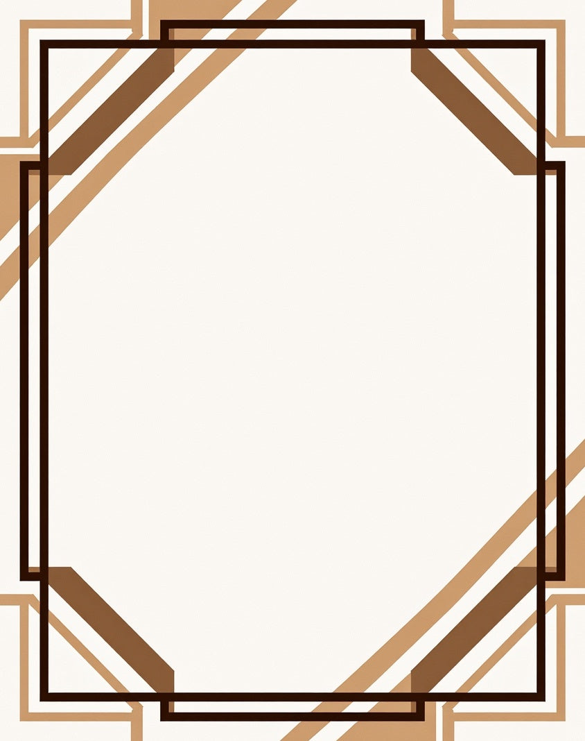 Geometric Warm Brown Art Deco Rug