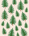 Green Evergreen Forest Trees Scattered Rug