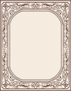 Ornate Dark Brown Floral Border Rug