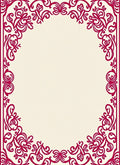Crimson Floral Vine Border Rug