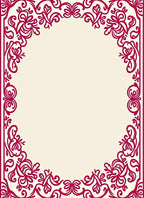 Crimson Floral Vine Border Rug