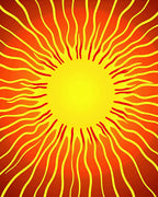 Radiant Yellow Sunburst Rays Rug