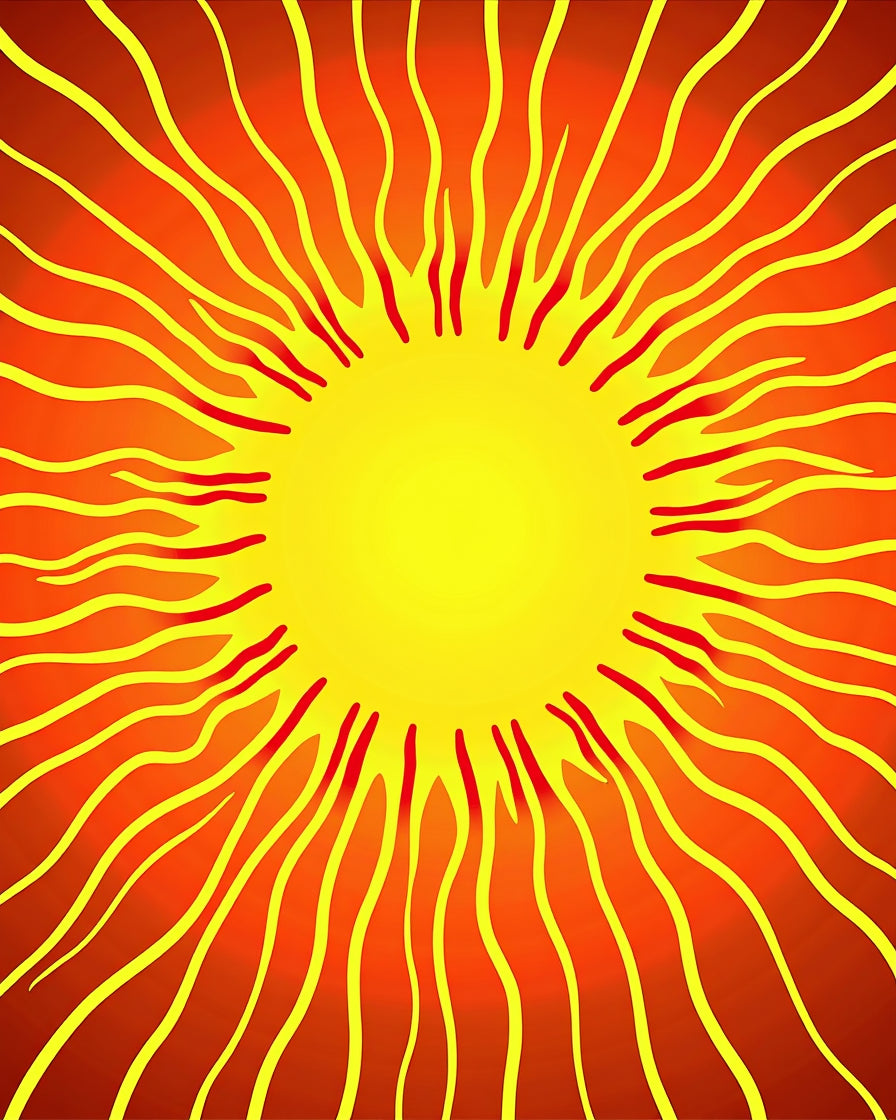 Radiant Yellow Sunburst Rays Rug