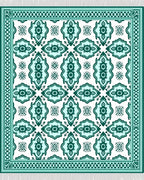 Emerald Green Medallion Arabesque Rug