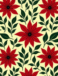 Crimson Red Starburst Foliage Rug