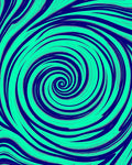 Vibrant Teal Navy Swirling Vortex Rug