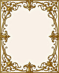 Ornate Gold Acanthus Leaf Border Rug