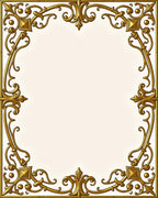 Ornate Gold Acanthus Leaf Border Rug