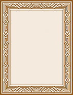 Rich Brown Geometric Interlocking Border Rug
