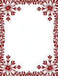 Crimson Floral Snowflake Border Rug