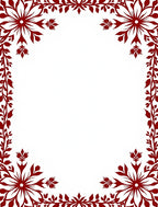 Crimson Floral Snowflake Border Rug