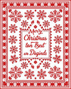 Red Snowflake Christmas Border Rug