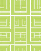 Lime Green White Geometric Grid Rug