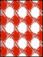 Fiery Red White Hexagon Overlay Rug