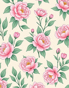 Pretty Pink Peony Botanical Garden Rug