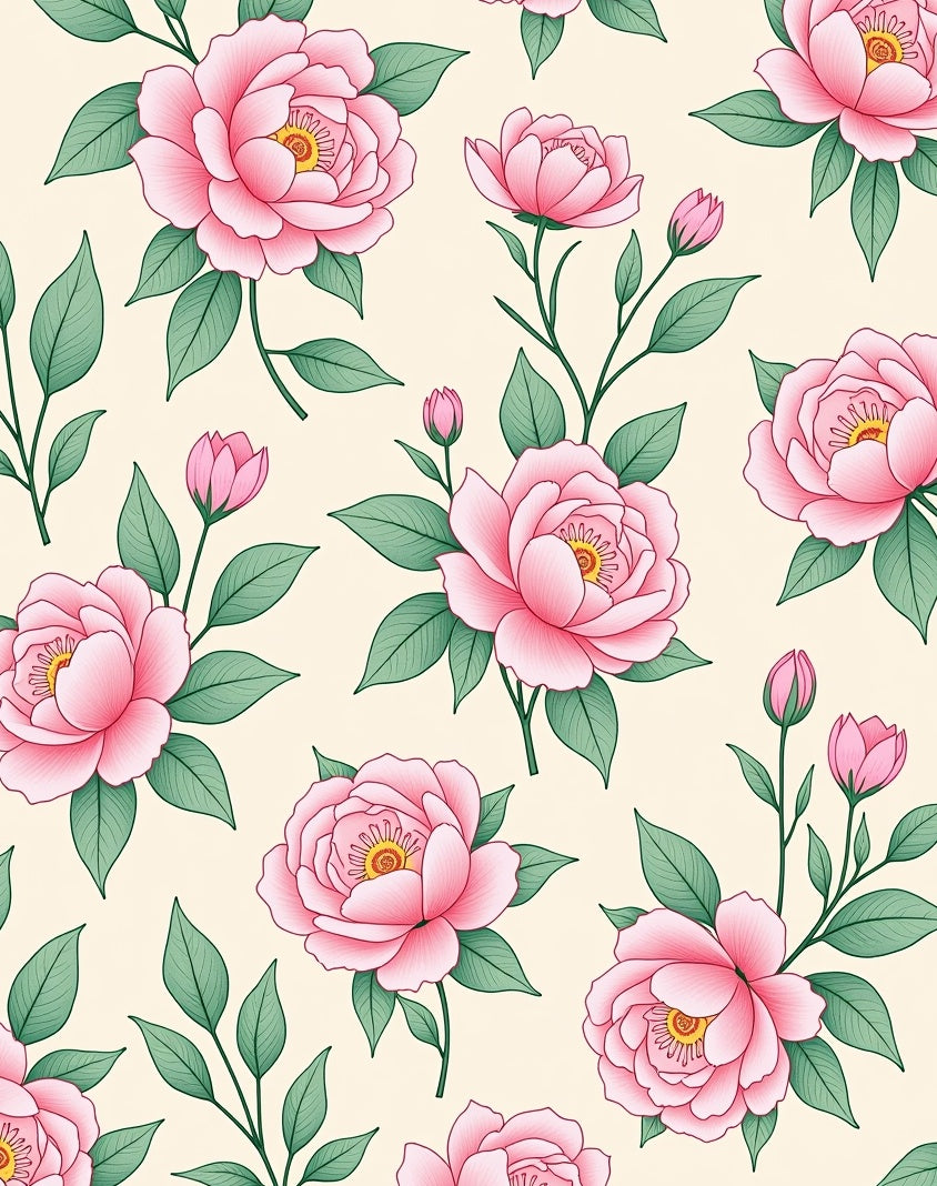 Pretty Pink Peony Botanical Garden Rug