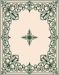 Ornate Emerald Scroll Border Rug