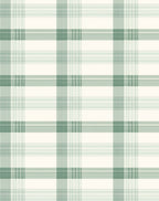 Soft Sage Green Plaid Check Rug