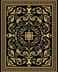 Golden Black Baroque Scroll Rug