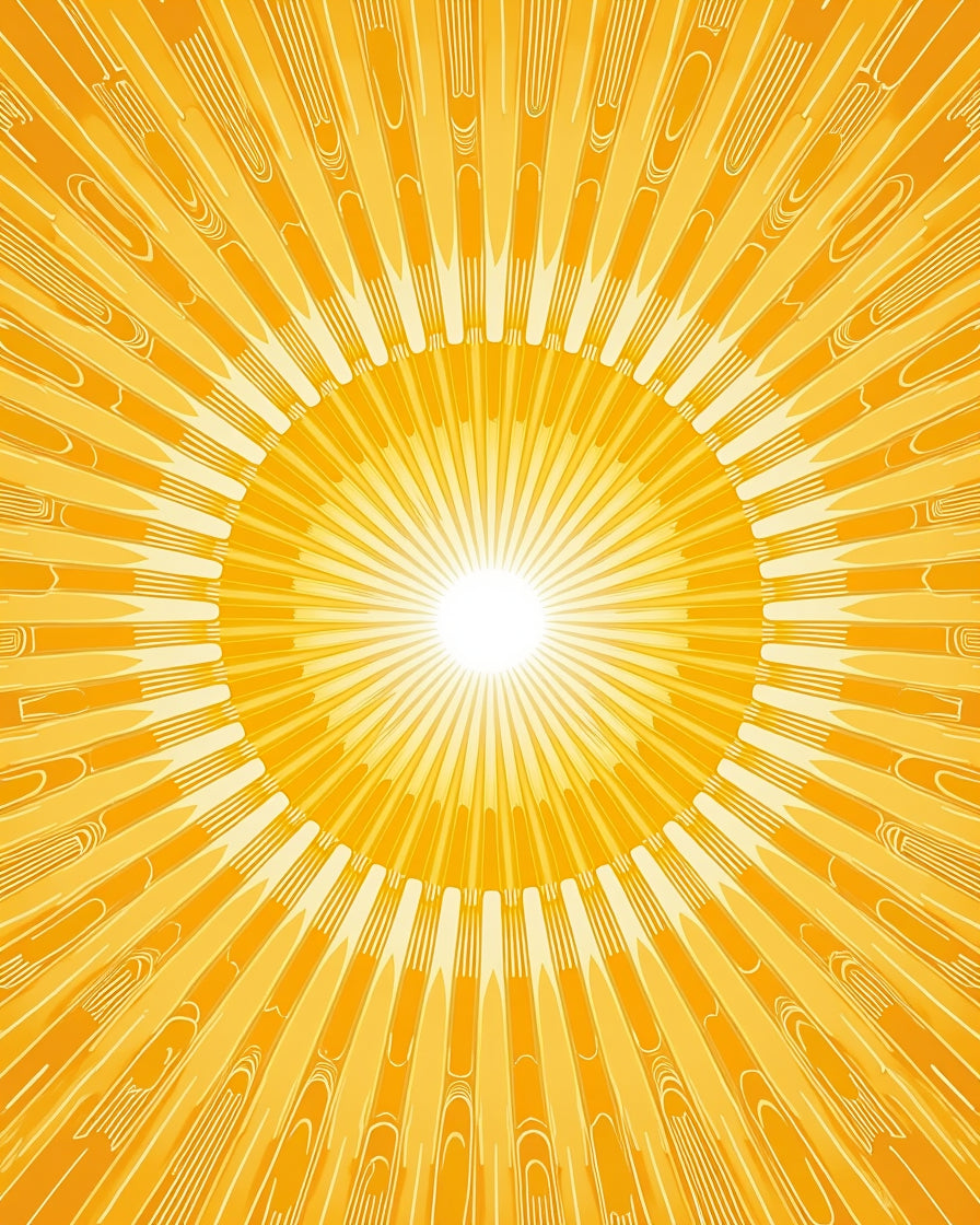 Radiant Golden Sunburst Rays Rug
