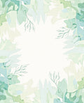 Light Green Watercolor Botanical Frame Rug