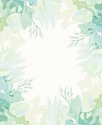 Light Green Watercolor Botanical Frame Rug