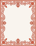 Red Ornamental Floral Scroll Rug