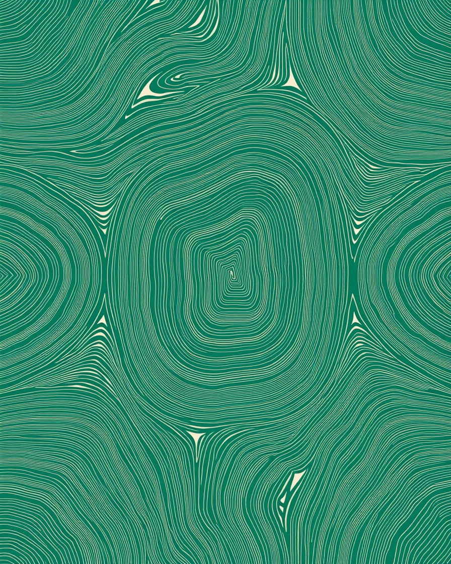 Jade Green Abstract Topographic Waves Rug
