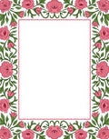 Pink Rose Vine Border Rug