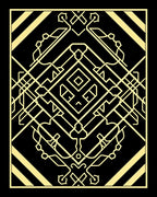 Art Deco Gold Geometric Symmetry Rug