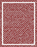 Deep Red Geometric Maze Rug