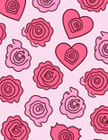 Pink Hearts and Roses Garden Rug