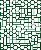 Deep Green Geometric Accordion Assemblage Rug