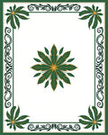 Emerald Leaf Medallion Border Rug