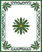 Emerald Leaf Medallion Border Rug